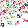 36Pcs 9 Colors Imitation Jade Glass Pendants PALLOY-TAC0198-3