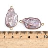 Natural Freshwater Pearl Keshi Pearl Nuggets Connector Charms STAS-D378-14G-3