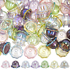 70Pcs 7 Colors UV Plating Acrylic Bead Caps OACR-SP0001-60-1