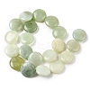 Natural Flat Round Xiuyan Jade Beads Strands G-L245-03B-3