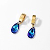 Cubic Zirconia Teardrop Dangle Hoop Earrings LS-HL3316-1-2