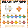 100Pcs Glass Pendants PALLOY-LP00002-2