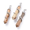 Natural Picture Jasper Big Pointed Pendants G-F696-B02-1