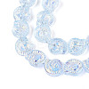 Electroplate Transparent Glass Beads Strands EGLA-S190-05H-3