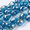 Electroplate Glass Beads Strands EGLA-D015-15x10mm-31-3