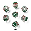 Christmas Transparent Glass Enamel Beads GLAA-YW0005-06D-01-1