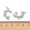 Rack Plating Brass Pave Clear Cubic Zirconia Connector Charms KK-K273-08P-3