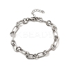 304 Stainless Steel Link Chain Bracelets for Women Men BJEW-A050-01P-4