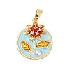 Brass Micro Pave Cubic Zirconia Pendants KK-U068-08G-01-1