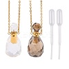 Natural Gemstone Perfume Bottle Pendant Necklaces NJEW-F251-11G-1