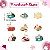 24Pcs Enamel Cat Charm Pendant Cute Alloy Enamel Animal Charm Cat Pendant Mixed Shape for Jewelry Necklace Bracelet Earring Making Crafts JX341A-7