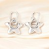 Star Brass Hoop Earrings for Women EJEW-U057-06C-02P-1