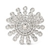 Rotatable Cubic Zirconia Flower Open Ring LS-RJEW-Q776-05P-2
