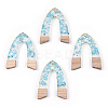 Transparent Resin & White Wood Pendants RESI-N039-53-1