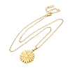 304 Stainless Steel Flower Pendant Necklaces NJEW-H059-30B-G-4