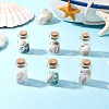 6Pcs Natural Lapis Lazuli/Amethyst/Carnelian/Citrine/Rose Quartz/ Amazonite Chip & Cowrie Shell Beads Healing Crystals Wishing Bottles PALLOY-JF03788-1