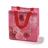 Mother's Day Theme Printed Flower Non-Woven Reusable Folding Gift Bags with Handle ABAG-F009-C04-1