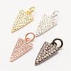 Brass Micro Pave Grade AAA Cubic Zirconia Charms ZIRC-G090-07-NR-1