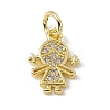 Brass Micro Pave Cubic Zirconia Charms ZIRC-F132-20G-1