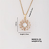 Shiny Sunflower Brass Micro Pave Cubic Zirconia Pendant Necklace for Women SR9149-2-1