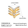 304 Stainless Steel Rhinestone Layered Cuff Open Rings for Women MH3805-2-1