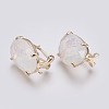 Faceted Glass Stud Earring Findings GLAA-F084-D11-1