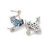 Rack Plating Brass Micro Pave Clear Cubic Zirconia Studs Earrings Finding KK-T072-13P-02-2