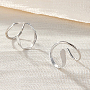Rhodium Plated 925 Sterling Silver Double Hoop Twist Earrings for Single Piercing GI7057-1-3