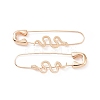Alloy Safety Pin with Snake Hoop Earrings for Women LS-EJEW-E176-01KCG-2