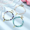 3Pcs 3 Colors Alloy Cross Charm Bracelets BJEW-JB12323-1