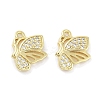 Brass Micro Pave Clear Cubic Zirconia Pendants ZIRC-P120-12G-1