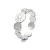 304 Stainless Steel Sun Flower Open Cuff Rings RJEW-M019-28P-1