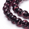 Handmade Silver Foil Lampwork Beads Strands FOIL-L016-C08-1