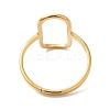 Ion Plating(IP) 304 Stainless Steel Hollow Rectangle Adjustable Ring for Women RJEW-M149-31G-2