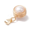 Natural Cultured Freshwater Pearl Copper Wire Wrapped Pendants PALLOY-JF02719-4