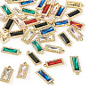 36Pcs 6 Colors Zinc Alloy Glass Pendants ALRI-TA0001-33-3