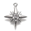 Eco-Friendly Brass Micro Pave Clear Cubic Zirconia Pendants ZIRC-H106-02P-1