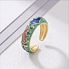 Brass Enamel Cuff Open Rings for Women WGD330E-01-2