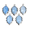 Dyed Natural Jade Faceted Leaf Pendants G-I375-04P-17-1