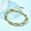 304 Stainless Steel Rope Chain Bracelets BJEW-C084-02G-2