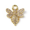 Rack Plating Brass Micro Pave Cubic Zirconia Pendants KK-C019-13G-01-1