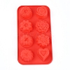 8-Cavity Floral & Heart Shaped Fondant Molds DIY-TAC0005-88-2