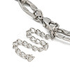 Non-Tarnish 304 Stainless Steel Dapped Chains Bracelets for Men & Women LS-BJEW-D042-05P-3