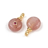 Natural Strawberry Quartz Pendants KK-B157-42B-02-2