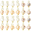 30Pcs 3 Colors Natural Cultured Freshwater Pearl Pendant PALLOY-YW00058-2