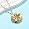 304 Stainless Steel Cat Eye Flower Pendant Necklaces & Stud Earrings Sets for Women SJEW-B020-04G-2