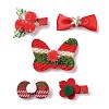 Christmas Theme Cloth Felt Fabric Alligator Hair Clip OHAR-R100-01F-3