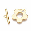 Brass Micro Pave Clear Cubic Zirconia Toggle Clasps KK-T063-94G-NF-2