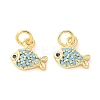 Brass Micro Pave Cubic Zirconia Pendants KK-U056-19G-1