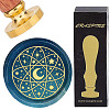 Brass Wax Seal Stamps with Wood Handle AJEW-WH0412-0150-1